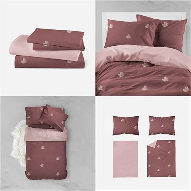 Conjunto de capa de edredom Coelho Padrão Fortune Roupa de cama